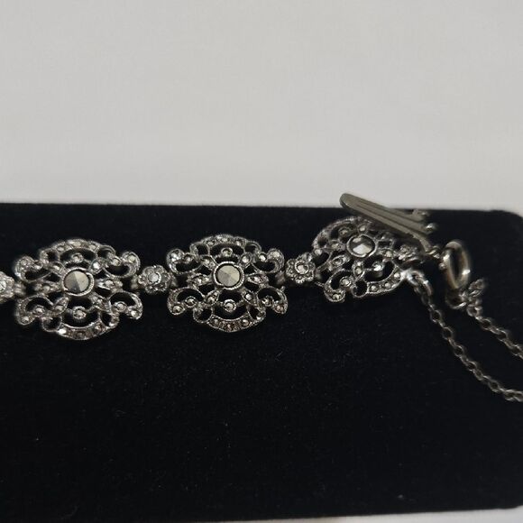 Art Deco Sterling Silver German Bracelet With Matching Earrings - Picture 6 of 13